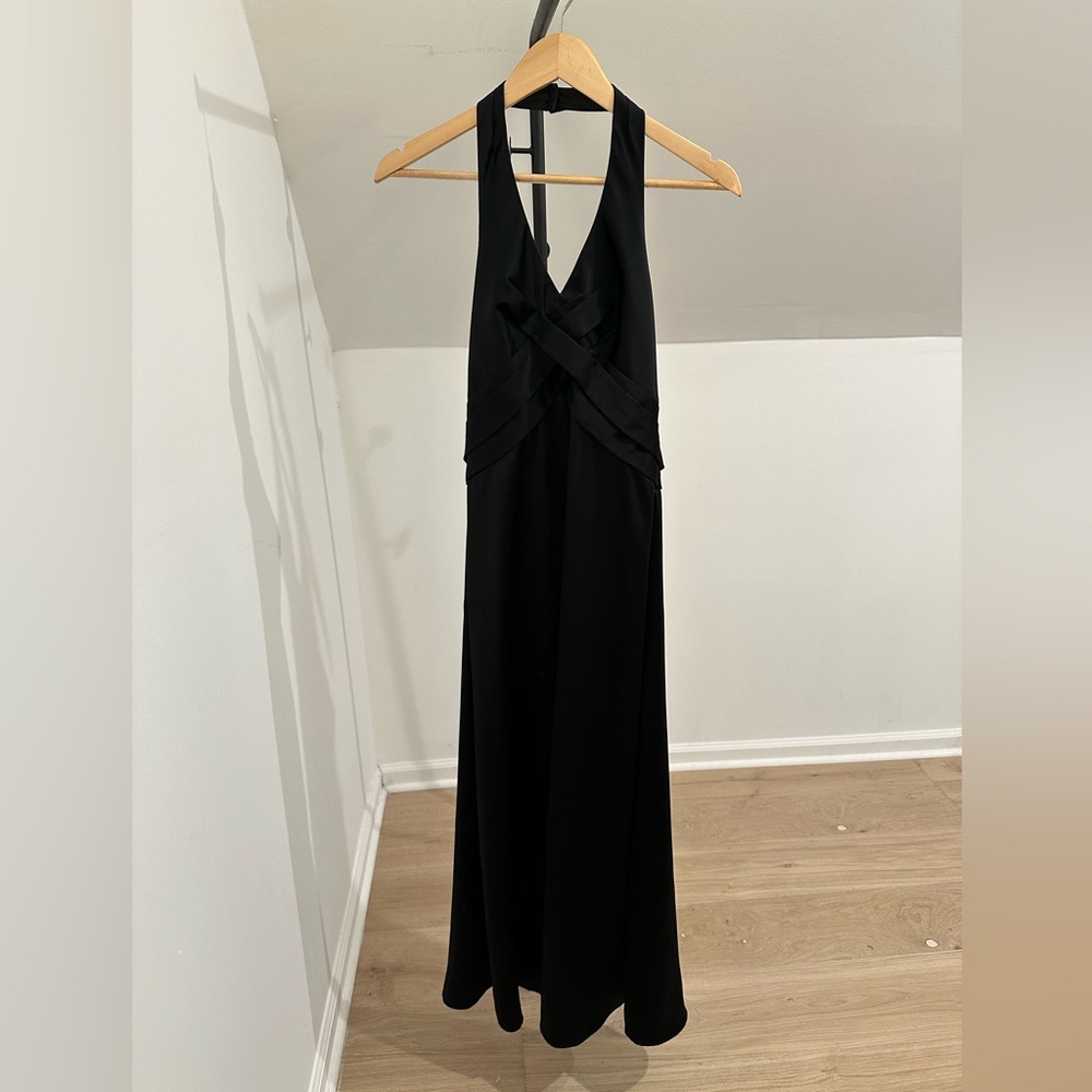BCBG Maxazria Black Long Halter Dress